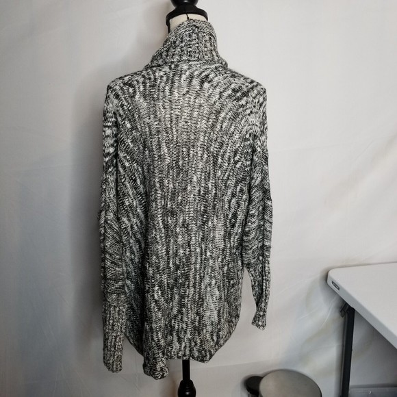 Michael Stars Cascading Shawl Open Front Cardigan Black Marled Size 1 (M/L) - Picture 10 of 12